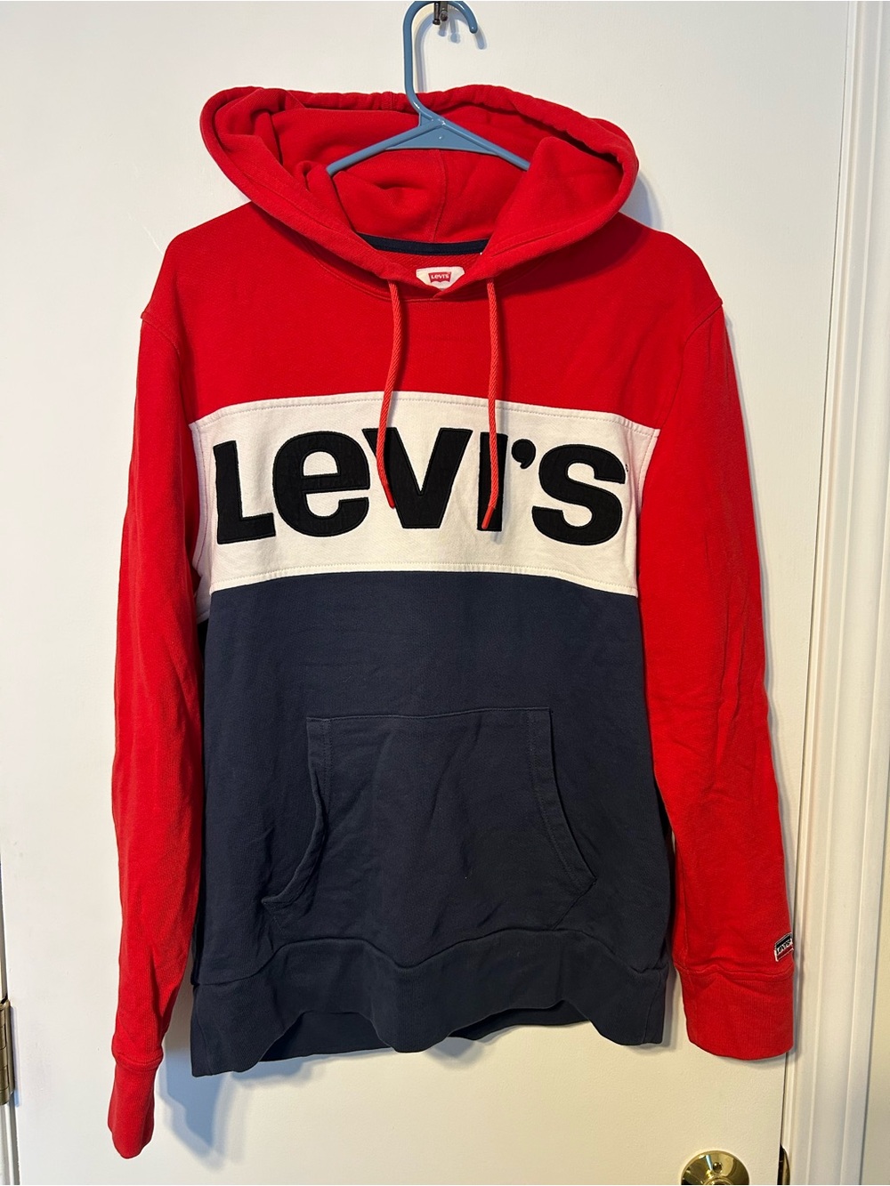 Levi's Red and Navy Colorblock Hoodie